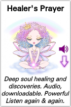a little fairy sitting on a cloud with eyes closed offers a free audio healing intention