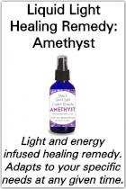 a blue remedy bottle with an amethyst label offering an angel healing tincture